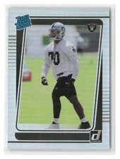 Alex Leatherwood 2021 Donruss No Name RC Rookie SSP #335-RAIDERS