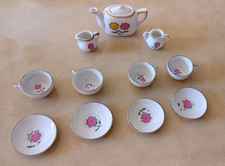 1950's miniature child's china tea set complete service for four