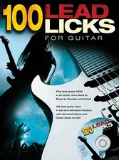 100 Lead Licks Guitar Lessons Learn to Play Rock Blues Country Tab Book CD