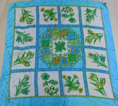 SCHAL 100% REINE SEIDE SILK SOIE VINTAGE DAMEN (780) 88cm x 88cm