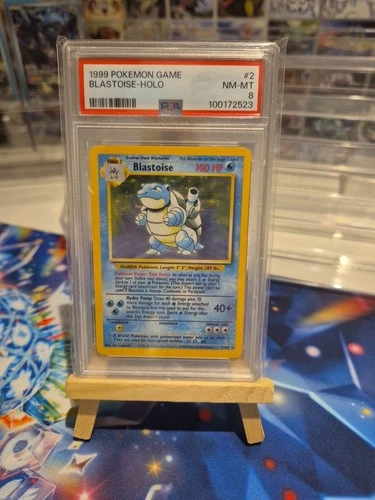 Pokémon TCG Blastoise Holo Unlimited Rare Card Base Set 2/102 PSA 8 WOTC