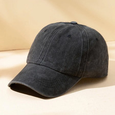 1pc Unisex Solid Color Adjustable Washed Baseball Cap, Casual Outdoor Fashion