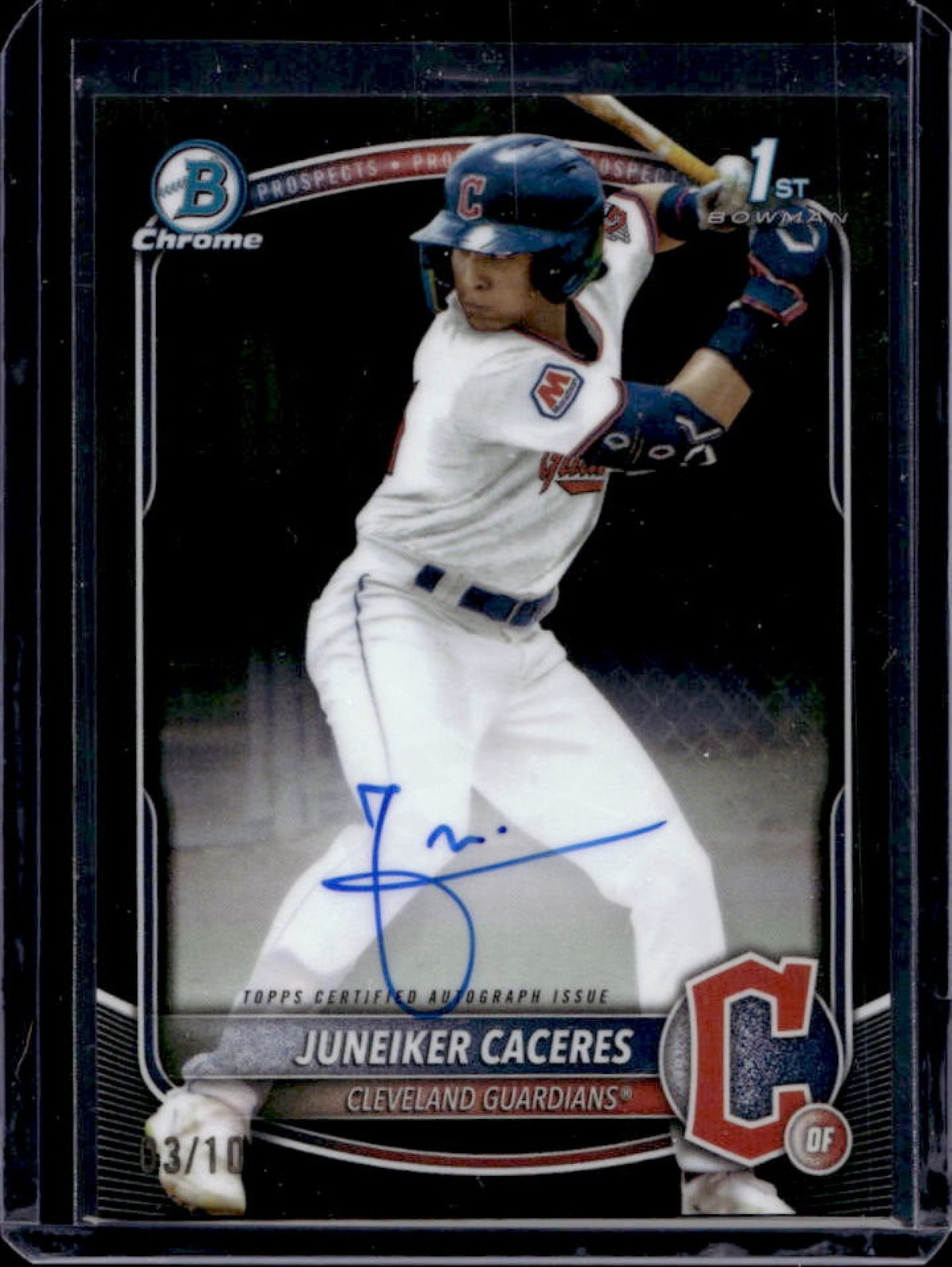 2025 Bowman Chrome Sapphire Juneiker Caceres Auto Black Refractor 1st #3/10