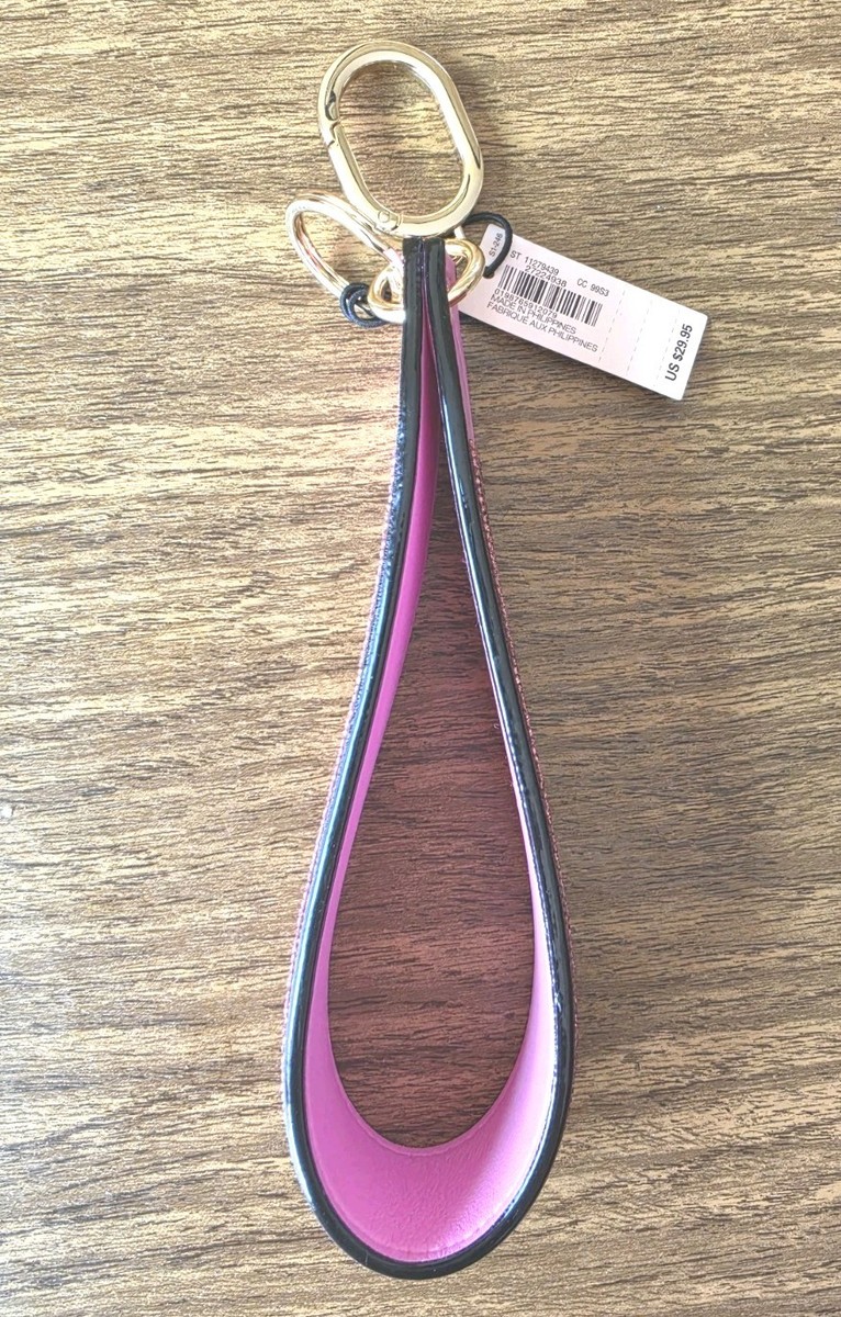pink＆blackෆ‪チャームෆ‪ VICTORIA'S SECRET Bling VALENTINES KEYCHAIN/ Wristlet Strap Fob