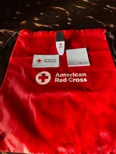 American Red Cross Drawstring Nylon Bag With 2 magnets, Chip Clip & Notepad