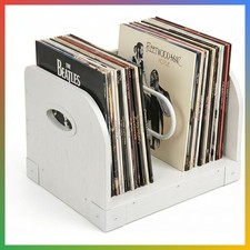 Vinyl Record Storage Holder 65 LPs Album Organizer Heavy Duty White