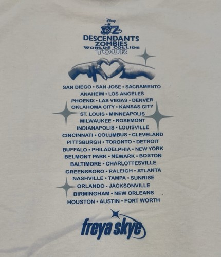 New Y Small Descendants Zombies Worlds Collide Tour 2025 T-Shirt Freya Skye Cast - Picture 4 of 6