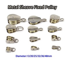 Metal Sheave Fixed Pulley Crown Block Single/Double Wheels 13/20/25/32/36/48mm