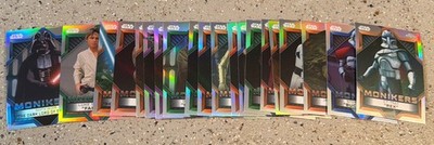 2023 Topps Chrome Star Wars Monikers Complete 20 Card Set Refractor M1-M20