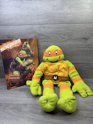 TMNT  Michaelangelo Viacom 2014 Plush Stuffed 24  & Canvas Frame