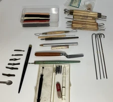 Pottery Artist Tools Vintage HUGE Lot Marx Kemper Germany Red Sable Paint Brush