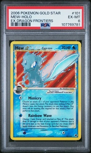 2006 POKEMON EX DRAGON FRONTIERS GOLD STAR #101 MEW-HOLO PSA 6