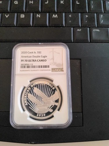 2020 Cook Is. American Double Eagle S$2 NGC PF70 Ultra Cameo 1/2oz .999 Silver
