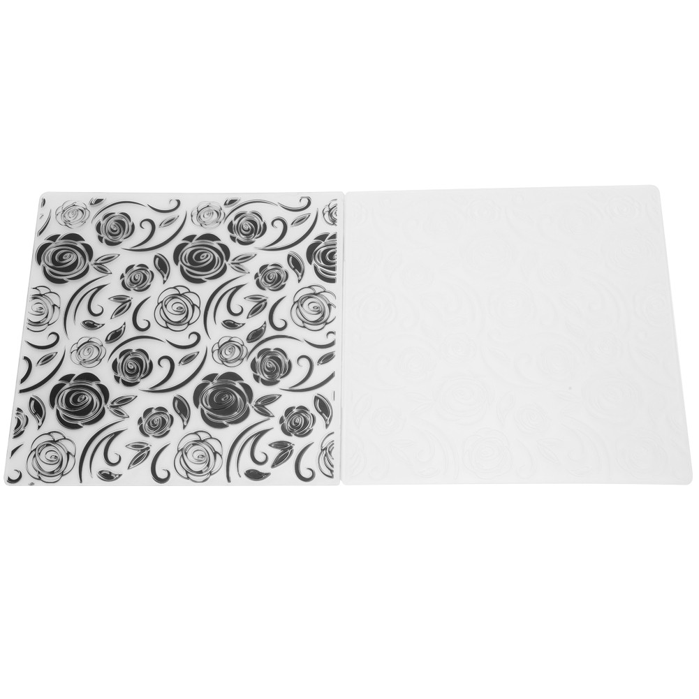 2Pcs EM200 Embossing Folder Rose Pattern DIY Plastic Embossed Template Paper