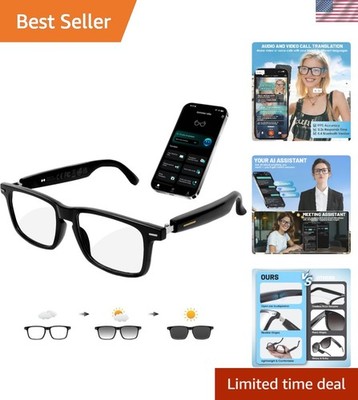 AI Smart Glasses for Men & Women   Powered by ChatGPT, 164+ Languages Transla...