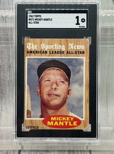 Mickey Mantle [All Star] #471 1962 Topps card