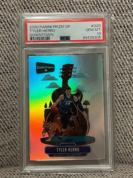 2020 Panini Prizm Draft Picks Tyler Herro Downtown PSA 10