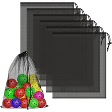 6 Pcs Mesh Bags Drawstring, 14x17 Inch with Lock, Multipurpose Storage Bags for