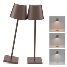 2 Pack LED Rechargeable Table Lamp Bronze, Portable 5500mAh Battery Powered B...