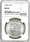 1902-O $1  US Morgan Silver Dollar NGC MS62