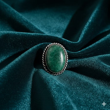 Emerald Gemstone Band Ring Size 925 Sterling Silver