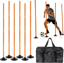 6 Pack Soccer Agility Training Poles, 5 FT Adjustable Speed and Agility Training