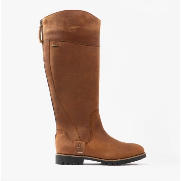 Chatham Gatcombe Womens Leather Zip Up Memory Foam Walnut Tall Boots