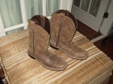 Smoky Mountain Western Leather Boots Brown Youth sz 5.5 Model 3850Y Embroidery