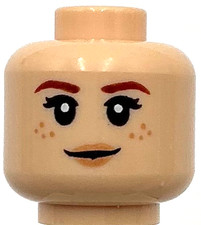 Lego New Light Nougat Minifig Head Smile Dual Sided Female Freckles Eyebrows