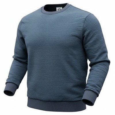 Obermeyer Explorer Tech Crew Mens Size M Blue Nights Quilted Sweatshirt