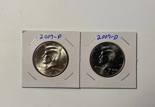 2007 P&D KENNEDY HALF DOLLAR Set (2 COIN SET) Uncirculated.