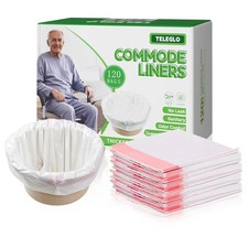Commode Liners 120PCS Bedside Disposable-Portable Toilet White