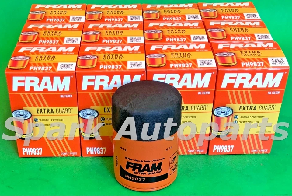 Estuche de 12 filtros de aceite de motor - protector adicional FRAM PH9837 para CHEVROLET, GMC, BUICK Foto 2 de 3