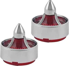 2'' Turn Signal Light Covers Turbine Replacement Red Lenses Clip-On For Harley