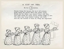 11120.Decor Poster.Vintage Interior wall art design.A Cup of tea poem.Poetry art