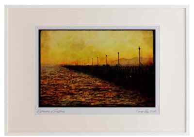 Pacific Coastlines 117072 Pier, Berkeley, CA Aquarell Bilderrahmen