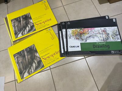4 Pads Strathmore 300 Series Newsprint Pad+ 3-Canson Artist Series 18 x 24