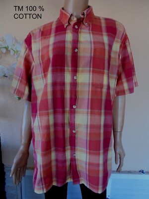 MARKENHEMD WEST WAY SCOTTISH GELB/ZIEGEL ORANGE KURZARM GR. M SEHR GUTER ZUSTAND