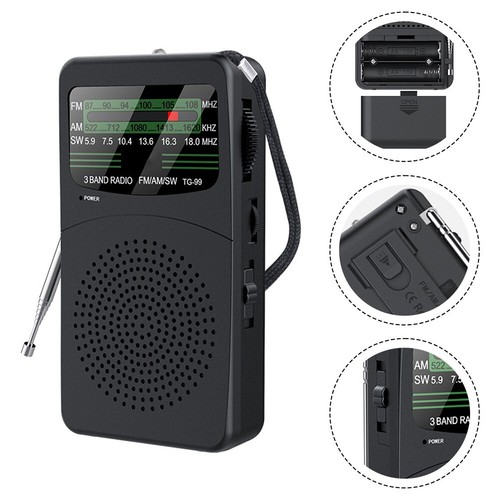 Radio AM FM SW portátil fácil de usar tamaño compacto y salida de audio fuerte - Imagen 4 de 12