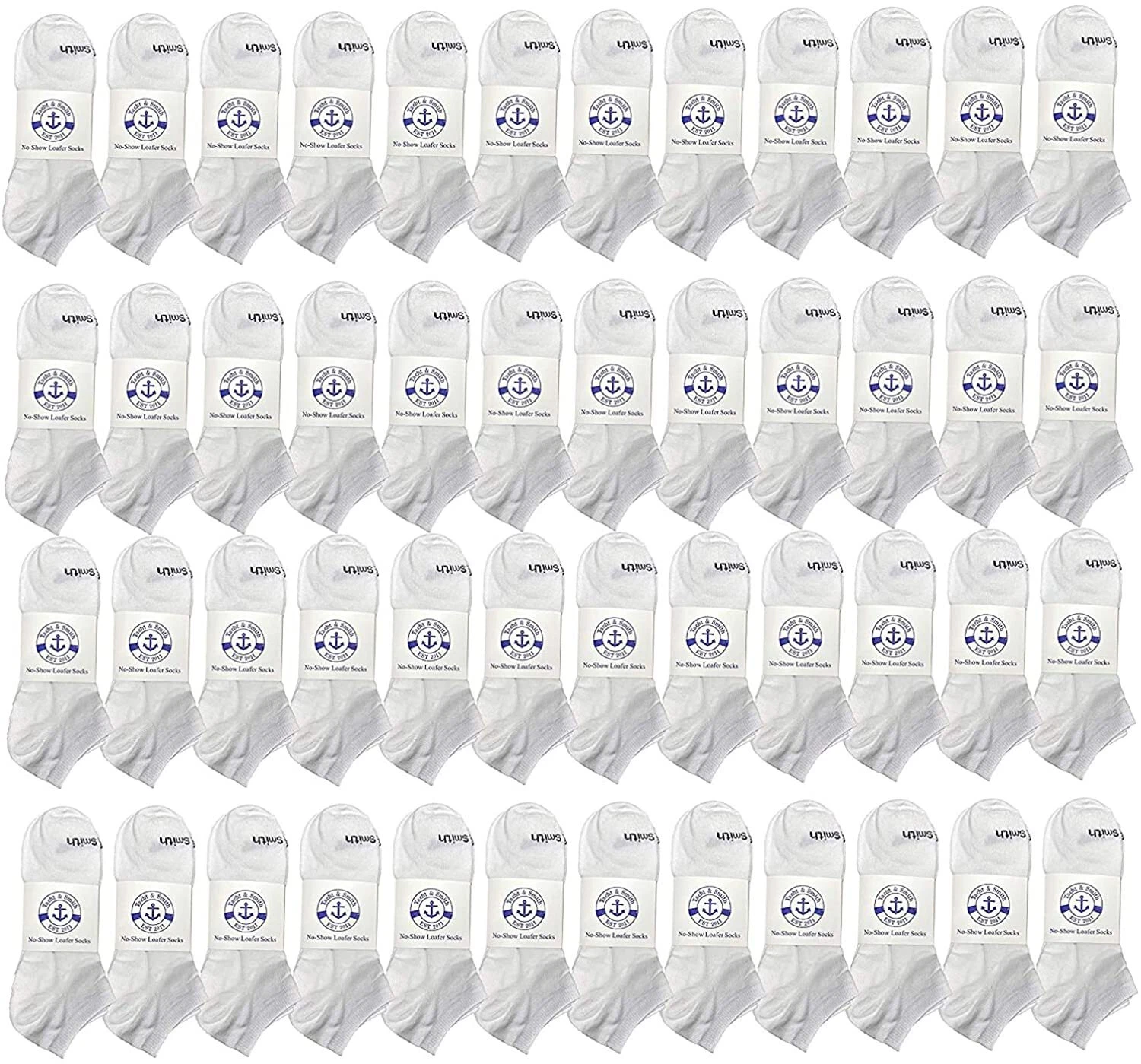 48 Pair Low Cut Socks Thin Lightweight Breathable Bulk Sport Socks (White, Men)
