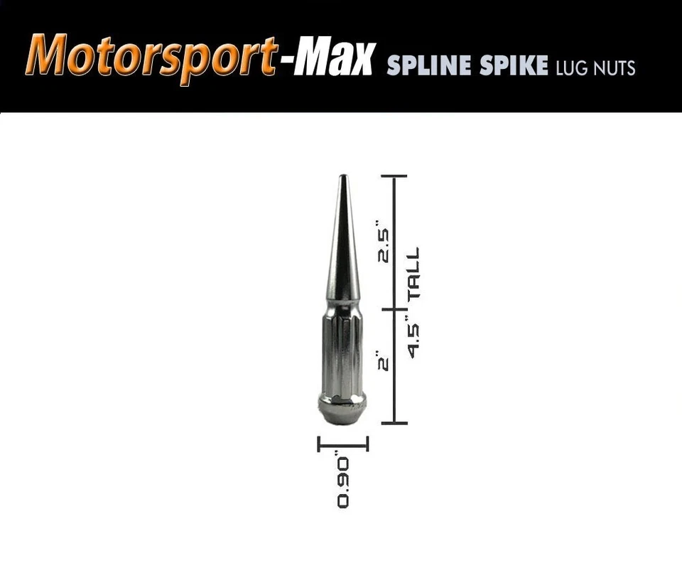 Комплект из 24 цельных шлицевых зажимных гаек | хром | 12x1,25 | для Nissan Suzuki - Изображение 2 из 3