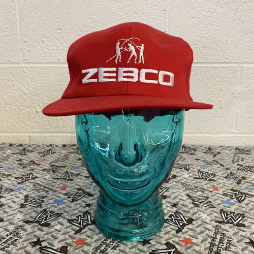 Zebco Fishing Hat Red Snapback Trucker 