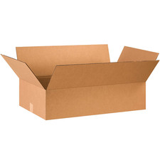 BOX USA B28167 Flat Corrugated Boxes, 28" L x 16" W x 7" H, Kraft Pack of 20