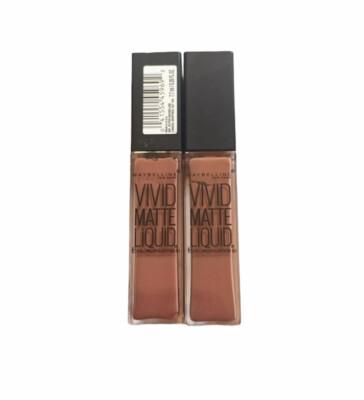 Lot Of 2 Maybelline Vivid Matte Liquid Lipstick 5 Nude Thrill 0.26 Fl Oz.