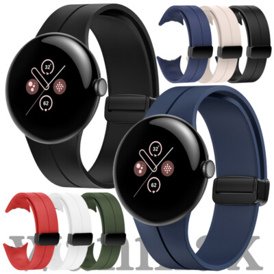 Silicone Strap Magnetic Folding Buckle Sports Band for Google Pixel Watch 3 45mm