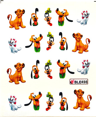 Nail Art Nagel Sticker Wasser Transfer Tattoo Goofy Pluto Simba BLE498-2066