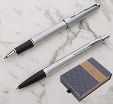 Parker Urban Metro Metallic Chrome Trim Roller Ball & Ballpoint Pen Gift Set 