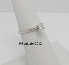 1/4CT Natural Princess Diamond Solitaire Engagement Wedding Ring 14K White Gold