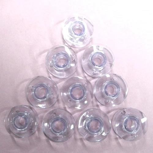 10 Singer Transparent Class 15J Plastic Bobbins #085128