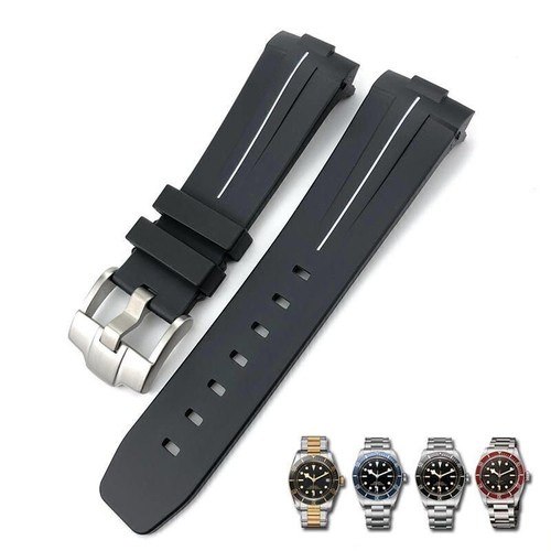23mm 24mm Watch Bands Fit For Tudor Bronze Watch Straps Rubber Bracelet - Picture 5 of 23